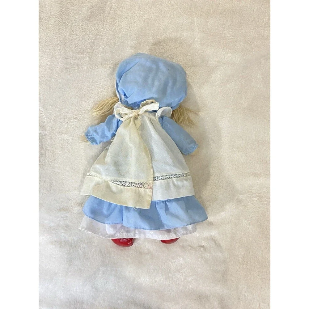 Vintage 60s 70s Toy Collectible Kamar Rag/Cloth Doll “Kristy”Blue Dress & Bonnet